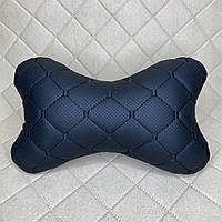 Подушка підголовник в авто з з Екошкіри Чорна Подушка під голову в машину подушечка під шию в автомобіль