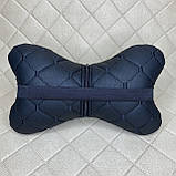 Подушка підголовник в авто з з Екошкіри Чорна Подушка під голову в машину подушечка під шию в автомобіль, фото 2