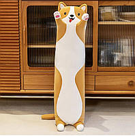 М'яка іграшка Собака Батон 110 см, плюшева дитяча іграшка подушка Собака Батон довга, Рудий