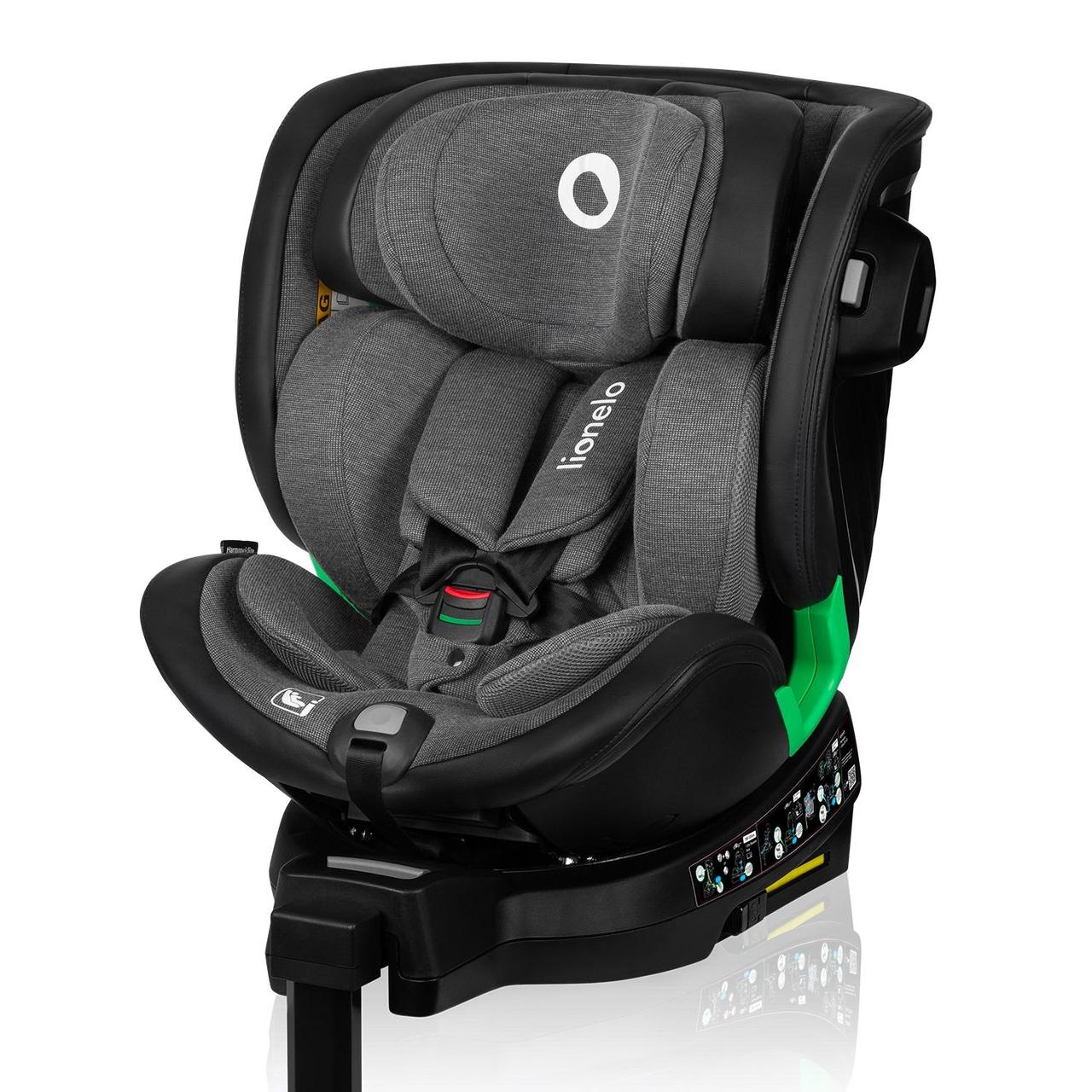 Дитяче автокрісло Lionelo HARMONY I-SIZE GREY GRAPHITE LEATHER