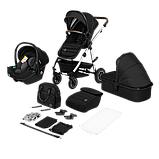 Універсальна коляска 3 в 1 Lionelo AMBER BLACK SILVER, фото 5