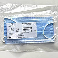 Маска одноразова (1 шт) стерильна для обличчя тришарова Neman