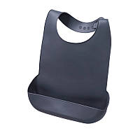 Водонепроницаемый силиконовый нагрудник для взрослых 52 х 35,5 см серый