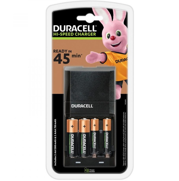 Універсальний ЗП Duracell Hi-Speed Charger (CEF27) +2x1300mAh +2x750mAh, AA/AAA, LED індикатор, 4 канала, Blister