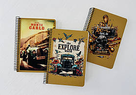 Зошит А5 На спіралі Інтегральна обкл. Крафт 96 л. Чистий аркуш (6124) Школярик