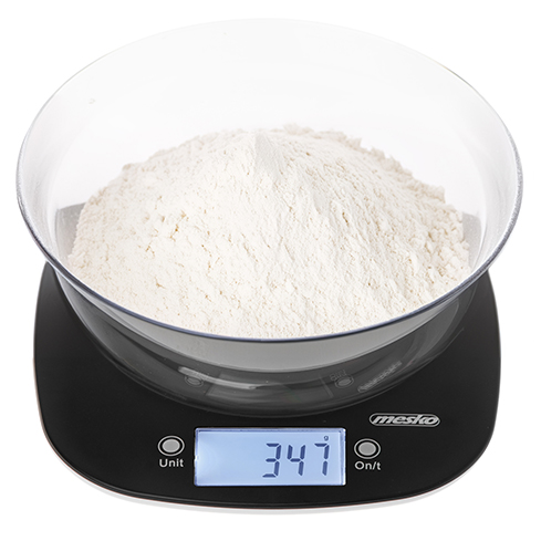 Ваги кухонні з чашею Mesko MS 3179 black 5 кг/11 фунтів і точністю 1 г/0,1 унції, фото 1