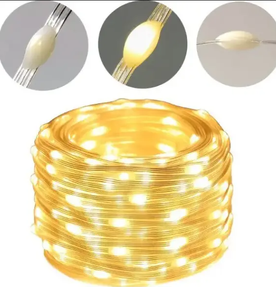 Вулична світлодіодна гірлянда силікон великі каплі роси 100Led 10м + 8 режимів світіння (CC18066-U100), фото 1