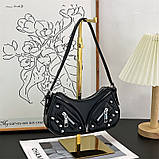 Жіноча сумка 2763 багет крос-боді чорна, фото 9