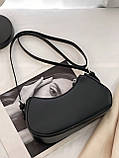 Жіноча сумка 2763 багет крос-боді чорна, фото 2