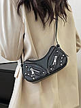 Жіноча сумка 2763 багет крос-боді чорна, фото 3