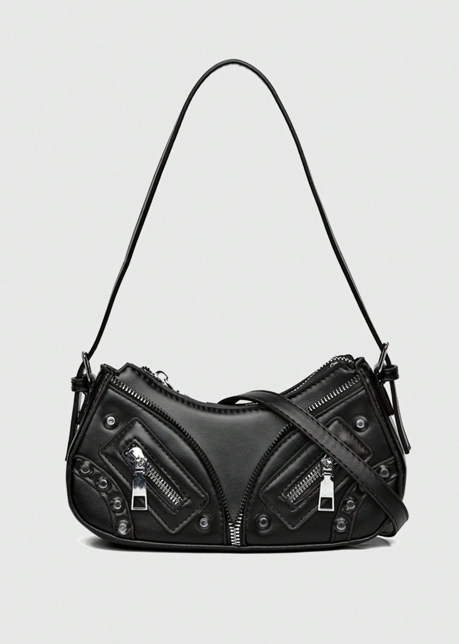 Жіноча сумка 2763 багет крос-боді чорна, фото 1