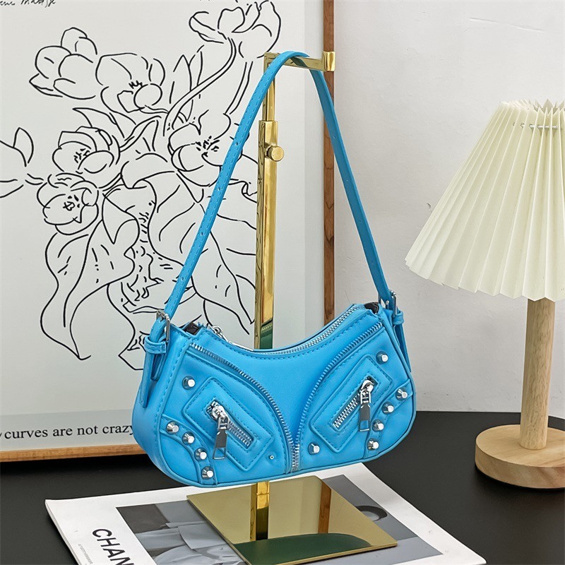 Жіноча сумка 2763 багет крос-боді блакитна, фото 1