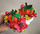 Гарбуз заколка з гарбузом з Гарбузиками Гарбузики заколки Гарбуза Резинки Осінні бантики тыква Свято гарбуза, фото 3