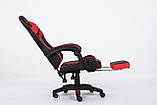 Комп'ютерне крісло з підставкою для ніг + 2 подушки INFINI ESPACE Чорно-червоне, фото 7