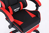 Комп'ютерне крісло з підставкою для ніг + 2 подушки INFINI ESPACE Чорно-червоне, фото 9