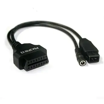 Перехідник OBD2 — 2 pin + живлення для діагностики Peugeot/Citroen