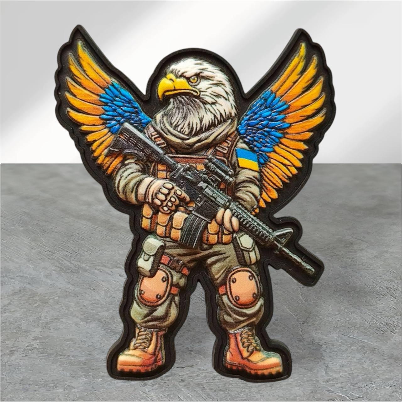Шеврон орел-воїн 3d пвх на липучці