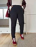 Графітові жіночі вельветові штани на гумці батал, фото 4