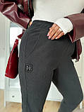 Графітові жіночі вельветові штани на гумці батал, фото 7