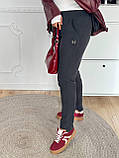 Графітові жіночі вельветові штани на гумці батал, фото 6