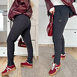 Графітові жіночі вельветові штани на гумці батал, фото 2