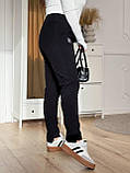 Чорні жіночі вельветові штани на гумці батал, фото 7