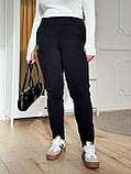 Чорні жіночі вельветові штани на гумці батал, фото 8