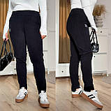 Чорні жіночі вельветові штани на гумці батал, фото 3