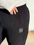 Чорні жіночі вельветові штани на гумці батал, фото 9