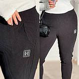 Чорні жіночі вельветові штани на гумці батал, фото 4