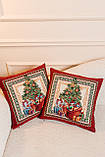 Декоративна наволочка Новорічна 45х45 см, гобелен JOUETS, фото 2