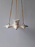 Лампада керамічна підвісна білого кольору "Голуб", фото 5