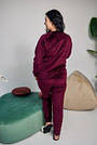 Комплект домашній ВЕЛЮРОВИЙ 2-ка БАТАЛ штани кофта БОРДО 618, фото 2