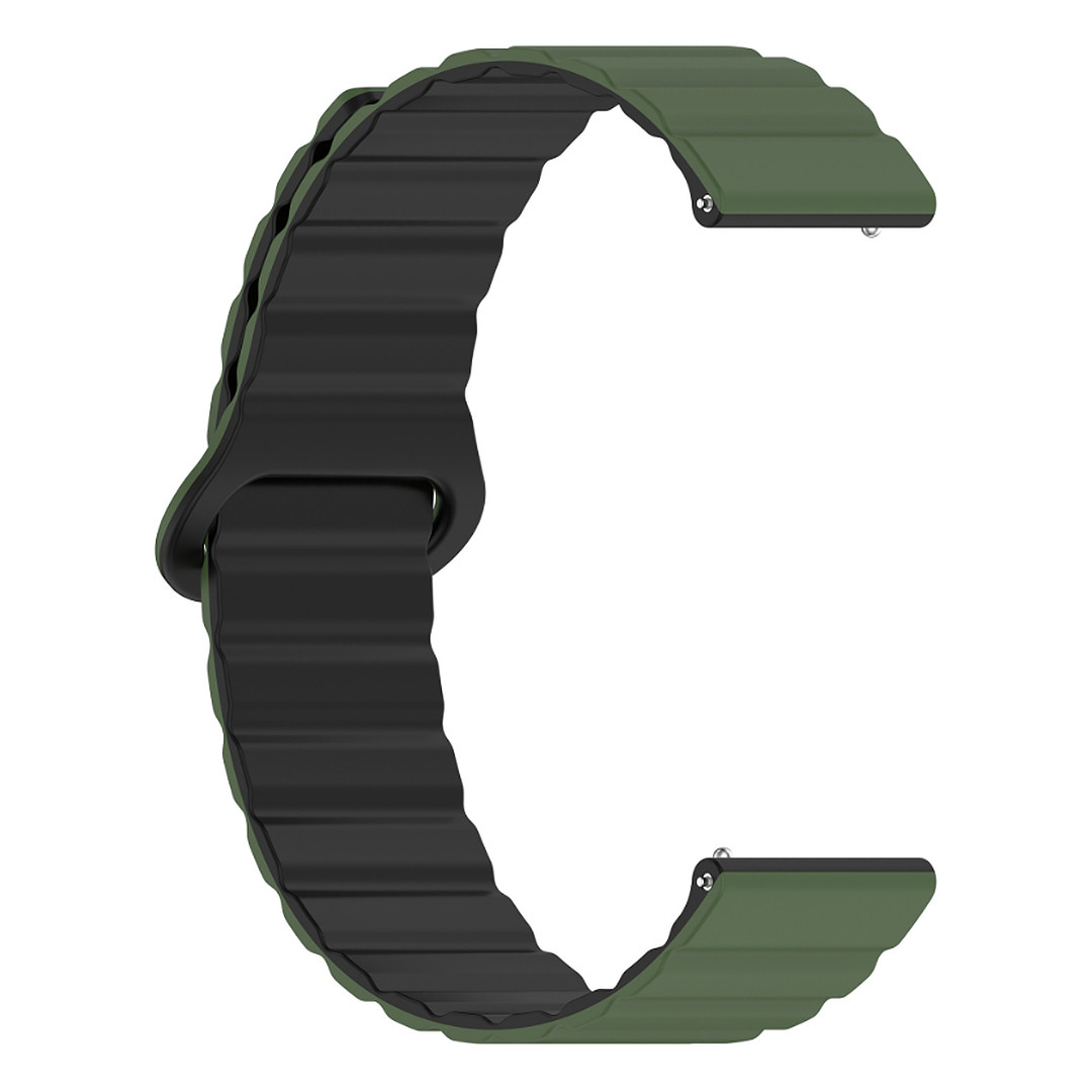 Магнітний силіконовий ремінець для Amazfit GTR 2 (A1952) | 22 mm | магнітна петля | зелений та чорний