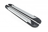 Бічні пороги Allmond Grey на Jeep Grand Cherokee WK 2004-2010 Пороги майданчика Джип Гранд Черокі 2 шт., фото 3