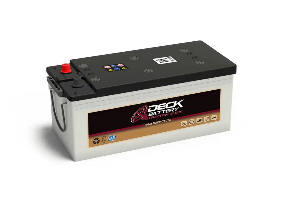 Тяговий акумулятор для квартир і будинків 195Ah DECK AGM DEEP CYCLE  (+/-) (MONBAT, Болгарія) EN1200 518x274x242, фото 1