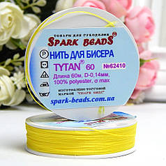 Нитка для бісеру TYTAN 60 №62410 жовтий (60 м)
