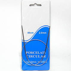 Спиці вязальні короткі на тросі, довж. 40 см, 2 мм