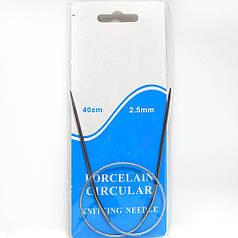 Спиці вязальні короткі на тросі, довж. 40 см, 2,5 мм