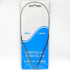 Спиці вязальні короткі на тросі, довж. 40 см, 3 мм