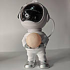 Нічник зоряне небо космонавт із місяцем і колонкою 2в1 світильник проєктор астронавт з ефектом галактики, фото 6