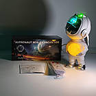 Нічник зоряне небо космонавт із місяцем і колонкою 2в1 світильник проєктор астронавт з ефектом галактики, фото 2