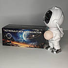 Нічник зоряне небо космонавт із місяцем і колонкою 2в1 світильник проєктор астронавт з ефектом галактики, фото 7