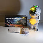 Нічник зоряне небо космонавт із місяцем і колонкою 2в1 світильник проєктор астронавт з ефектом галактики, фото 5