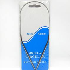 Спиці вязальні короткі на тросі, довж. 40 см, 4 мм