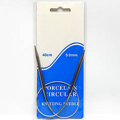 Спиці вязальні короткі на тросі, довж. 40 см, 5 мм