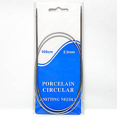 Спиці для в'язання кругові на тросі, довж. 100 см, 2,5 мм