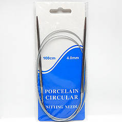 Спиці для в'язання кругові на тросі, довж. 100 см, 4 мм