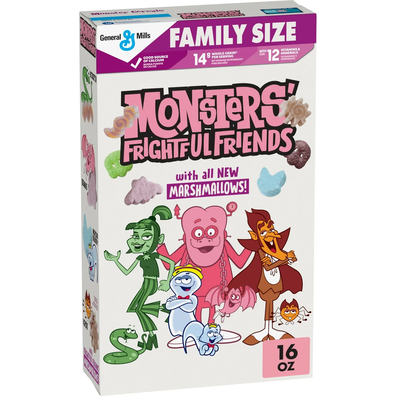 Сухий сніданок Monsters Frightful Friends Cereal with Monster Pet Marshmallows Family Size 453 г, фото 1
