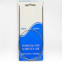 Спиці кругові в'язальні на тросі, завд. 60 см, 2 мм